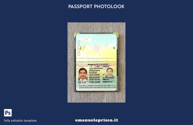 modello photolook presente del passaporto salvadoregno in stile verificato
